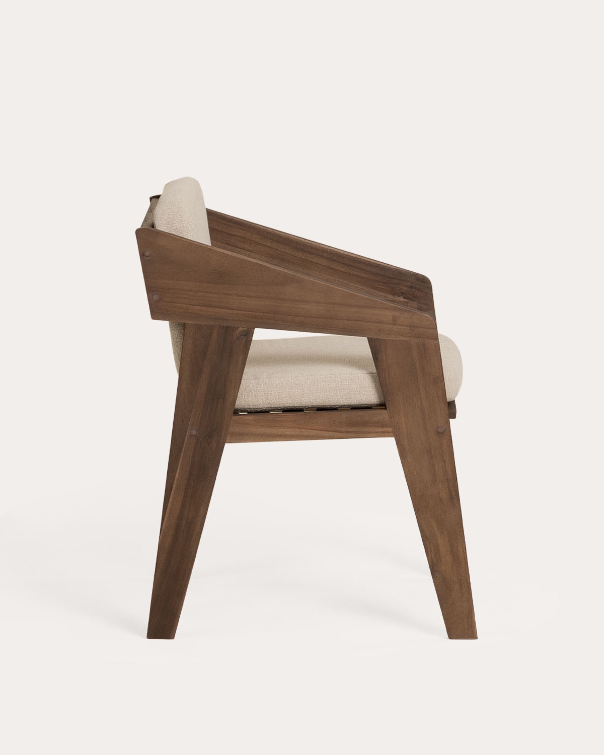 Cadeira de exterior com apoios de braços em madeira de acácia e tecido Tanon, imagem de galeria 3