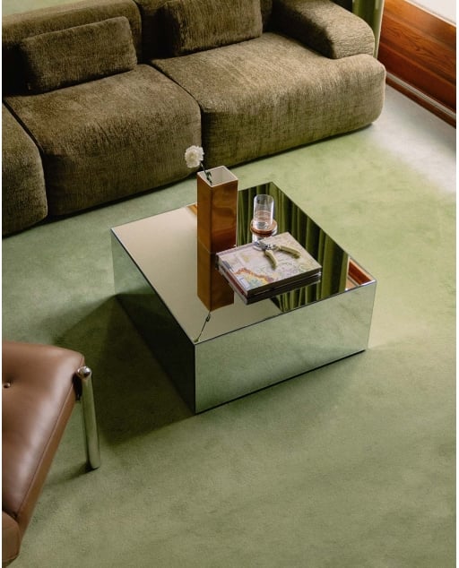 Mesa de centro quadrada 75x75 cm em vidro Ninel