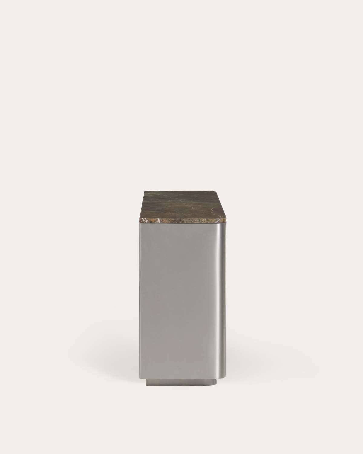 Aparador baixo com 4 portas 160x40 cm em mármore e metal Ulfhild, imagem de galeria 3