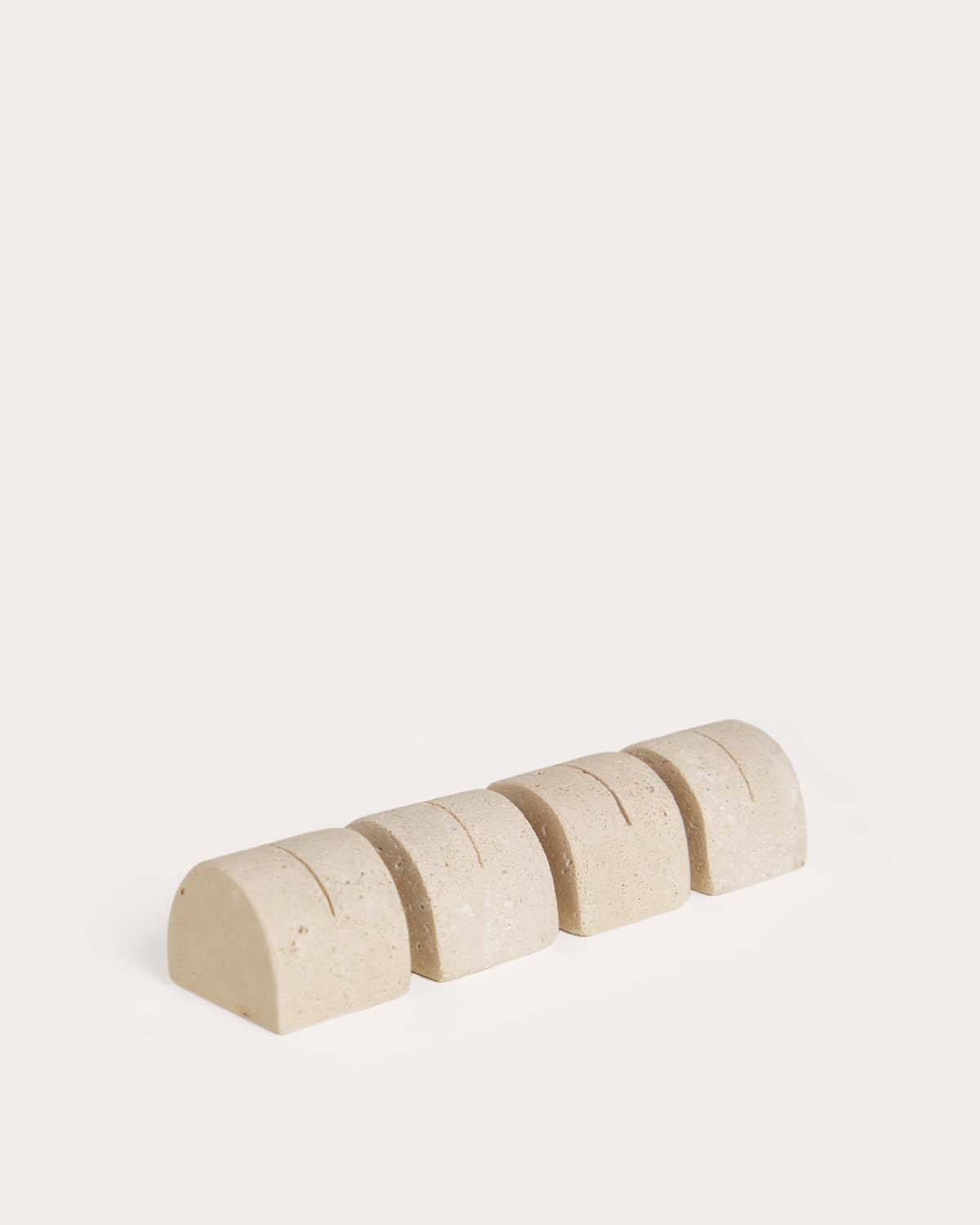 Set de 4 portatarjetas Ø4 cm de mármol Belonvi, imagem de galeria 1