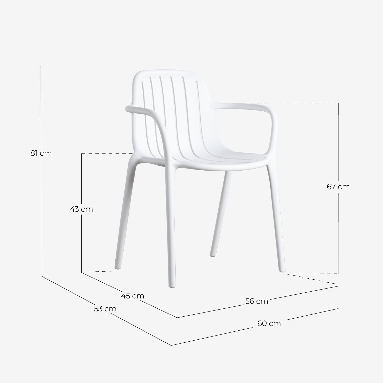 Polypropylene Outdoor Chair Brand, measurements