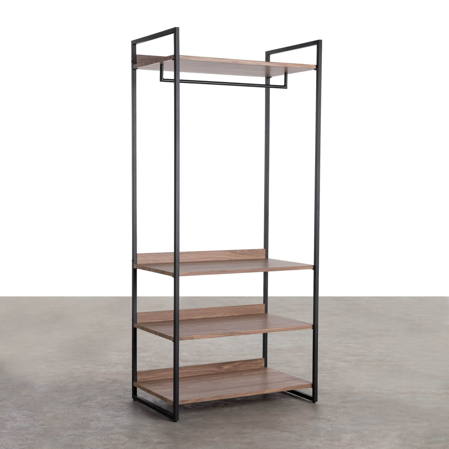 Coat Rack Stand with Metal and MDF Shelves (180x80) Mirey