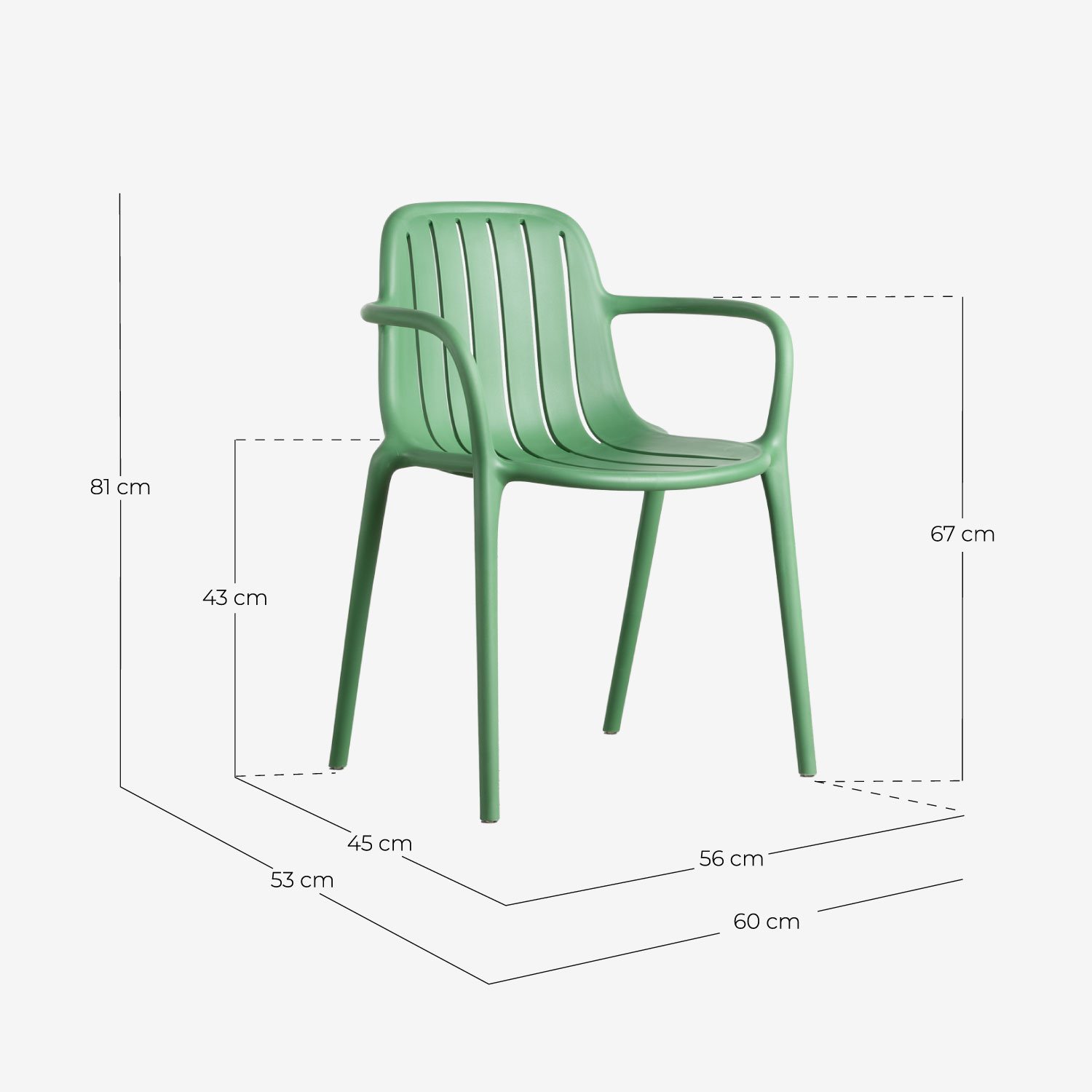Polypropylene Outdoor Chair Brand, measurements