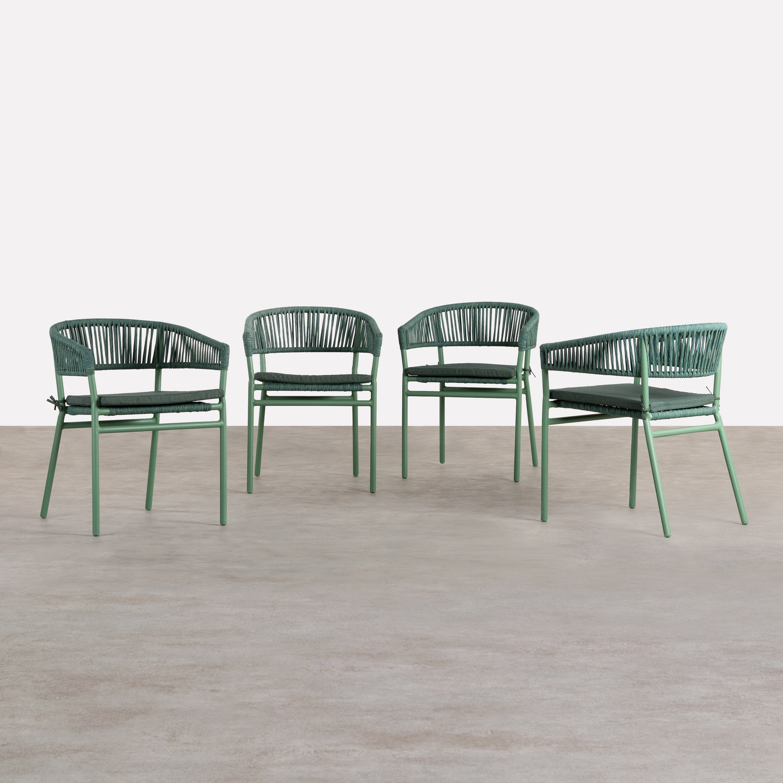 Silla de Comedor con Reposabrazos de Aluminio y Cuerda Keila, gallery image 1899289