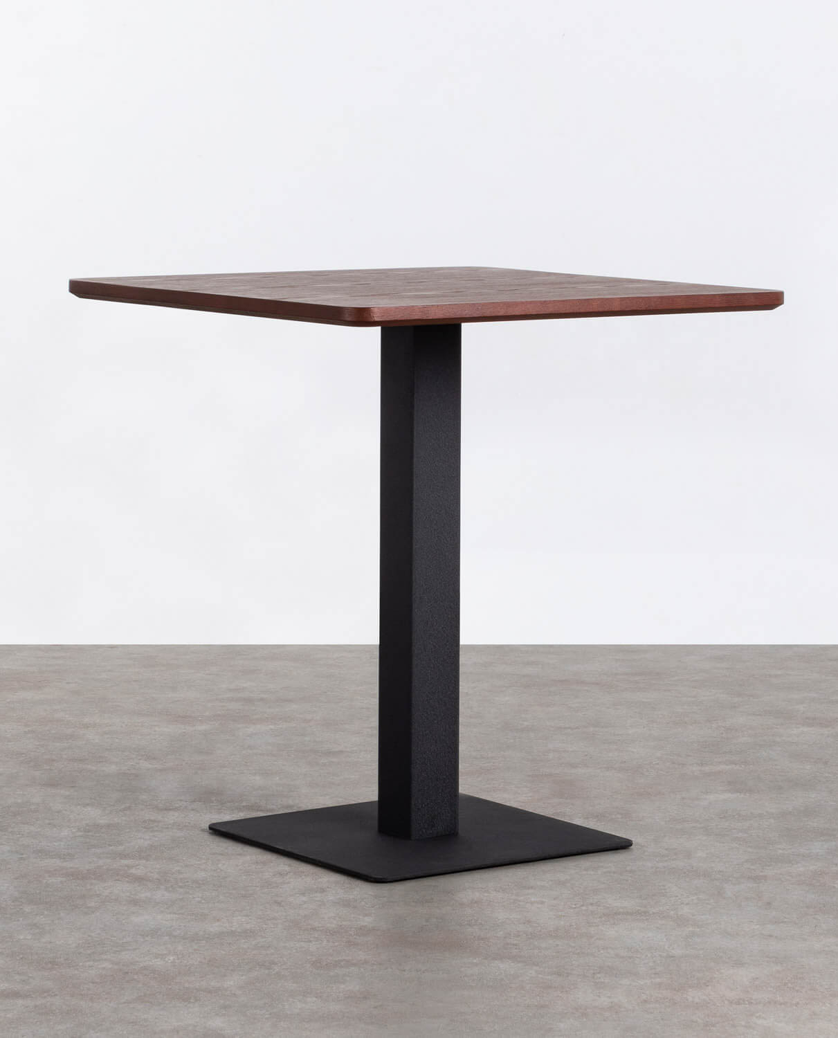 Square Wood and Metal Bar Table (70x70 cm) Square, gallery image 1