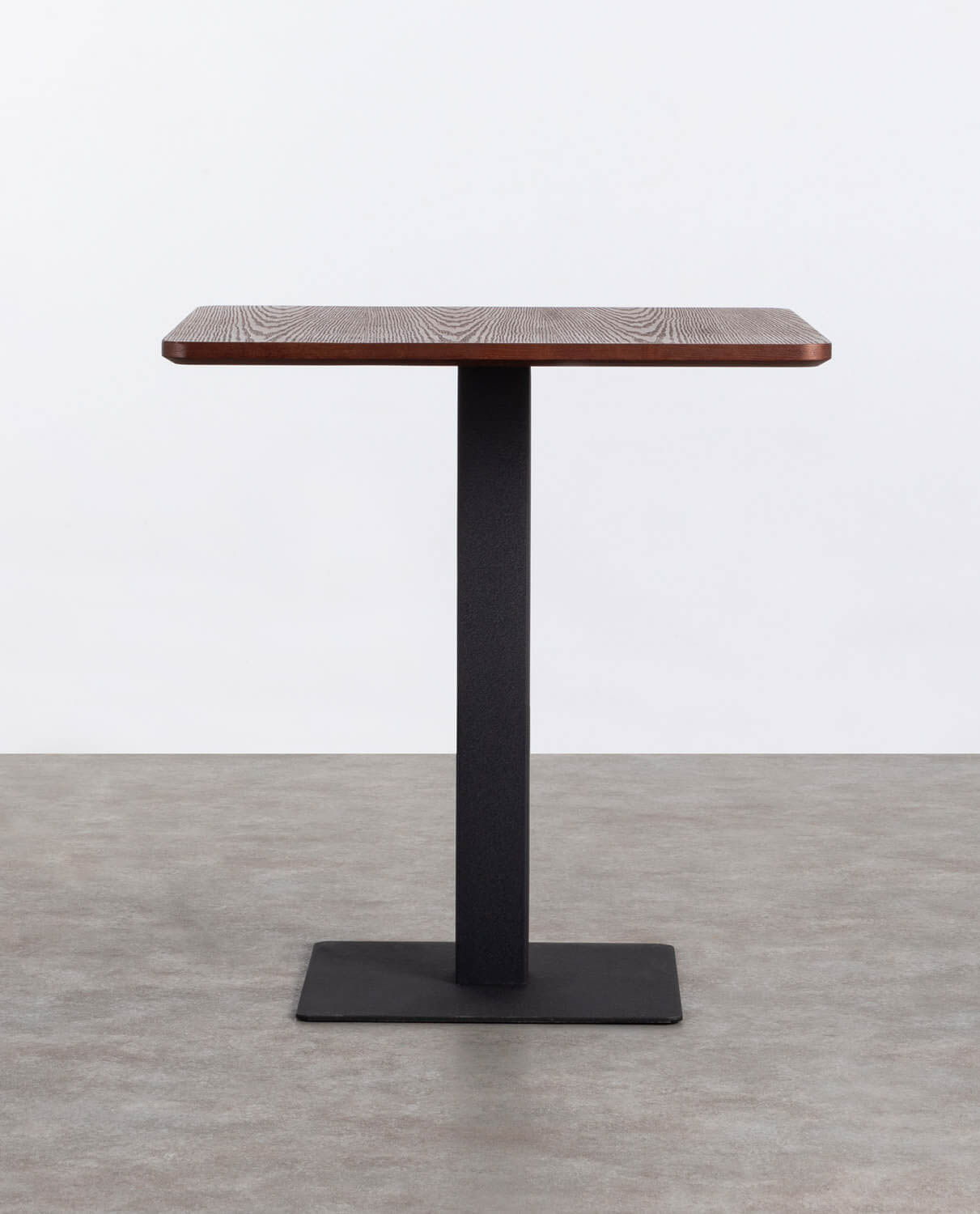 Square Wood and Metal Bar Table (70x70 cm) Square, gallery image 2