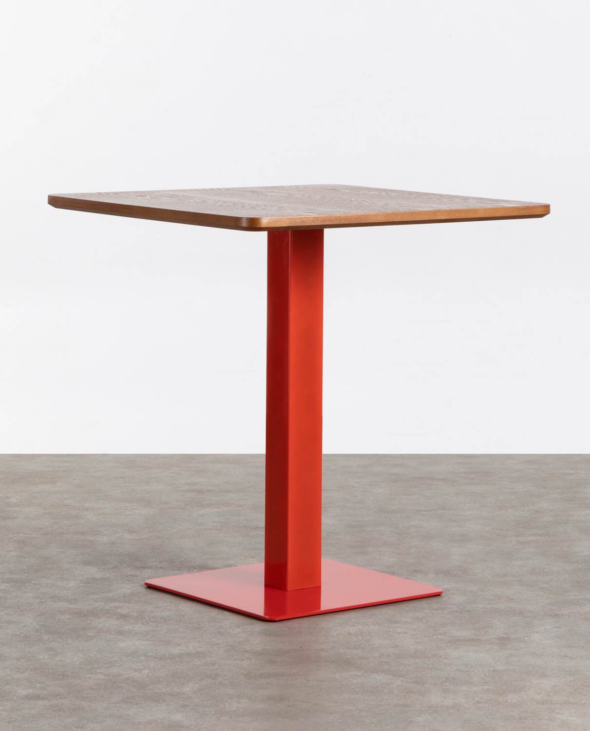 Square Wood and Metal Bar Table (70x70 cm) Square, gallery image 1