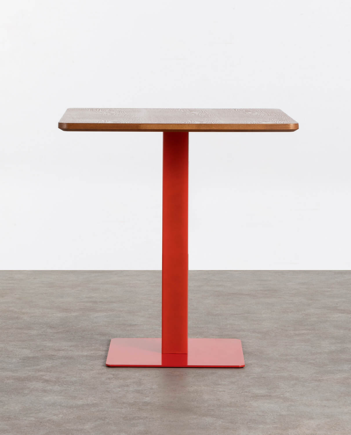 Square Wood and Metal Bar Table (70x70 cm) Square, gallery image 2