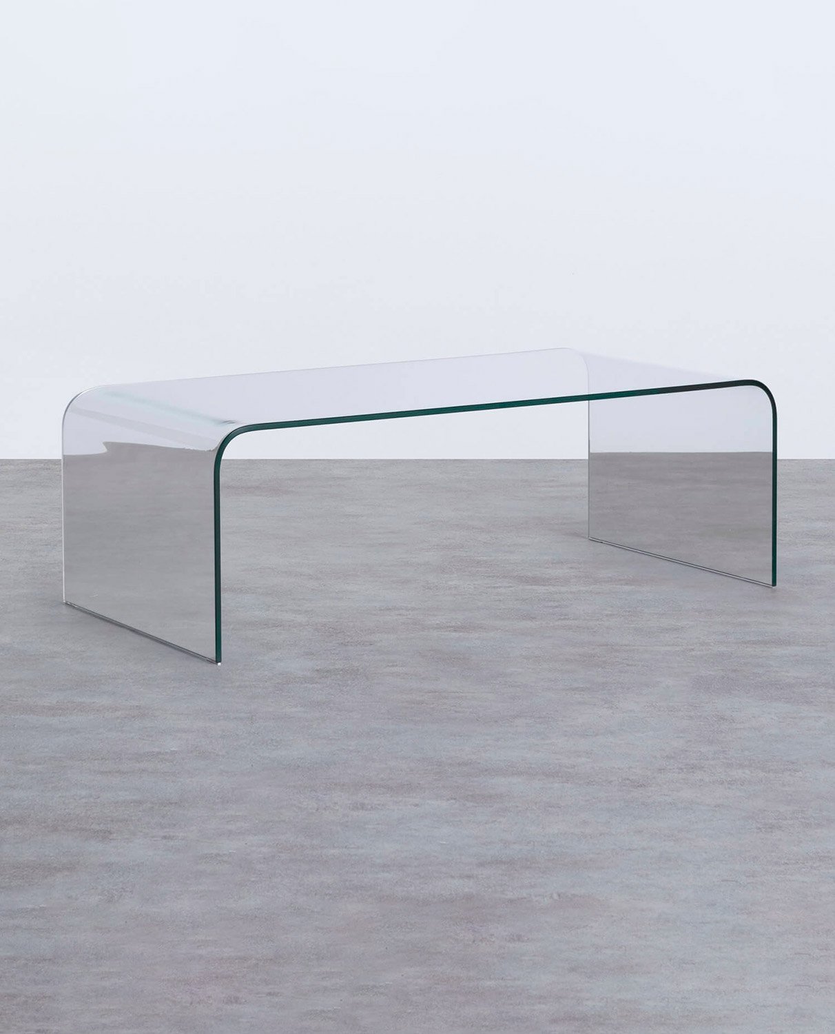 Table basse en verre trempé transparent - 120 x 60 x 40 cm -PEGANE