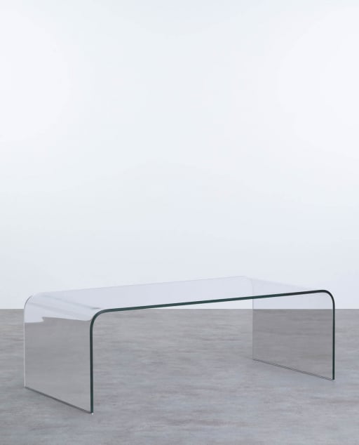 Rectangular Coffee Table in Tempered Glass (120x60 cm) Curve