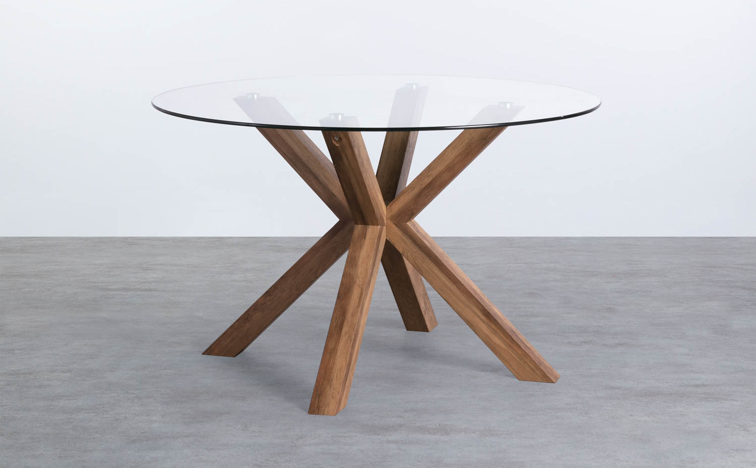 Round Wooden and Glass Dining Table (Ø120 cm) Vuoto, gallery image 1