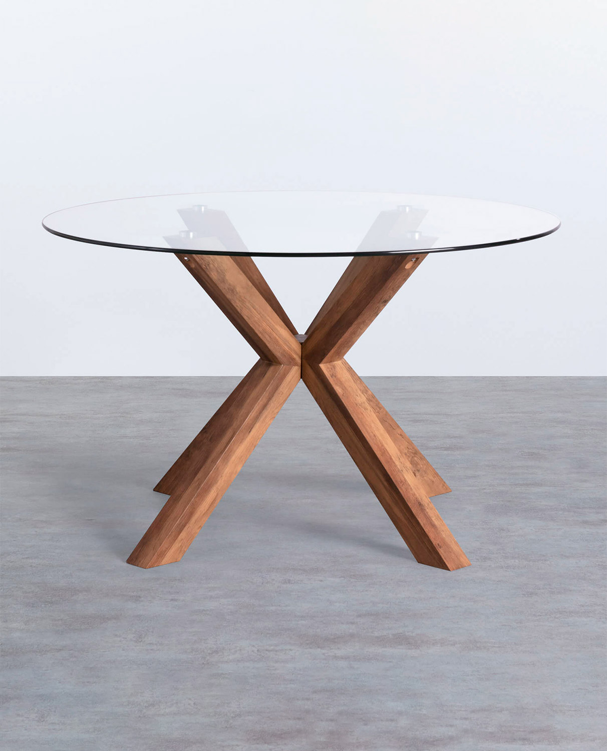 Round Wooden and Glass Dining Table (Ø120 cm) Vuoto, gallery image 2