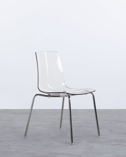 Dining Chair in Polycarbonate and Metal Samay
