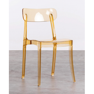 Polycarbonate Dining Chair Arlet Translucent yellow - The Masie