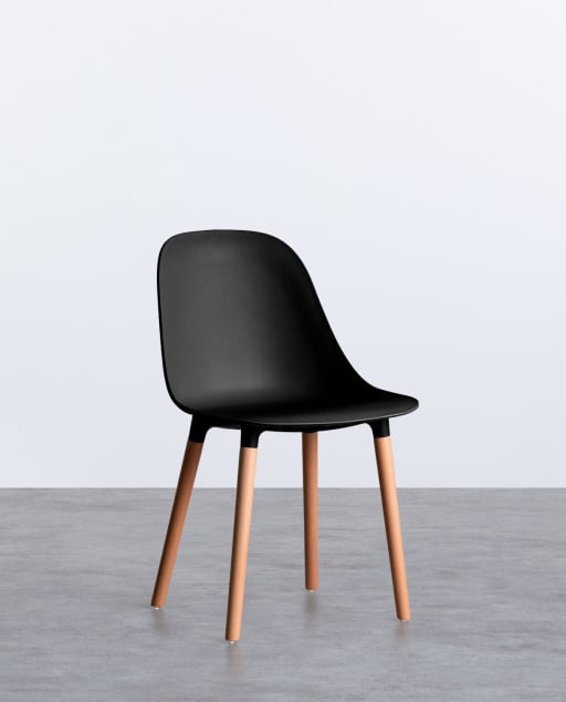 Dining Chair in Polypropylene and Wood Reine