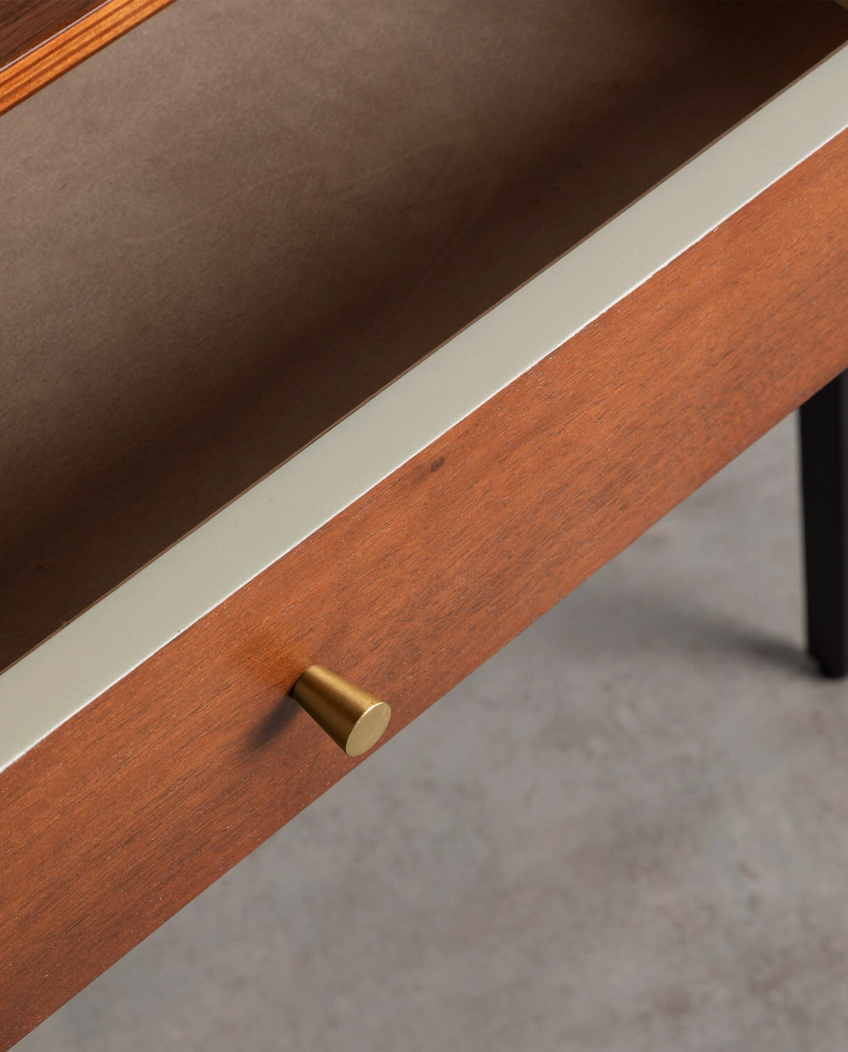 Desk with Wooden and Metal Drawers Inari