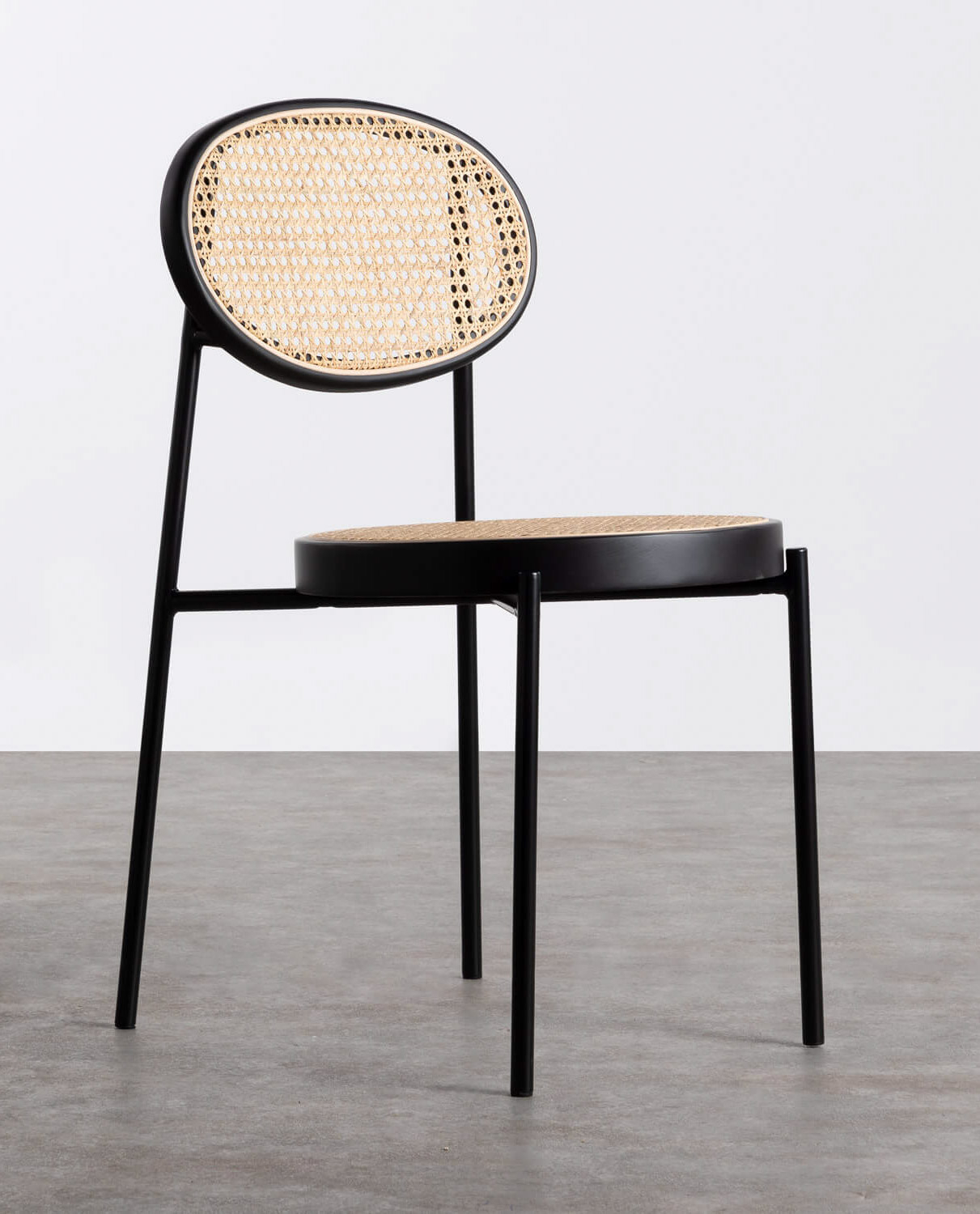 Natural Rattan and Metal Dining Chair Vili, gallery image 1