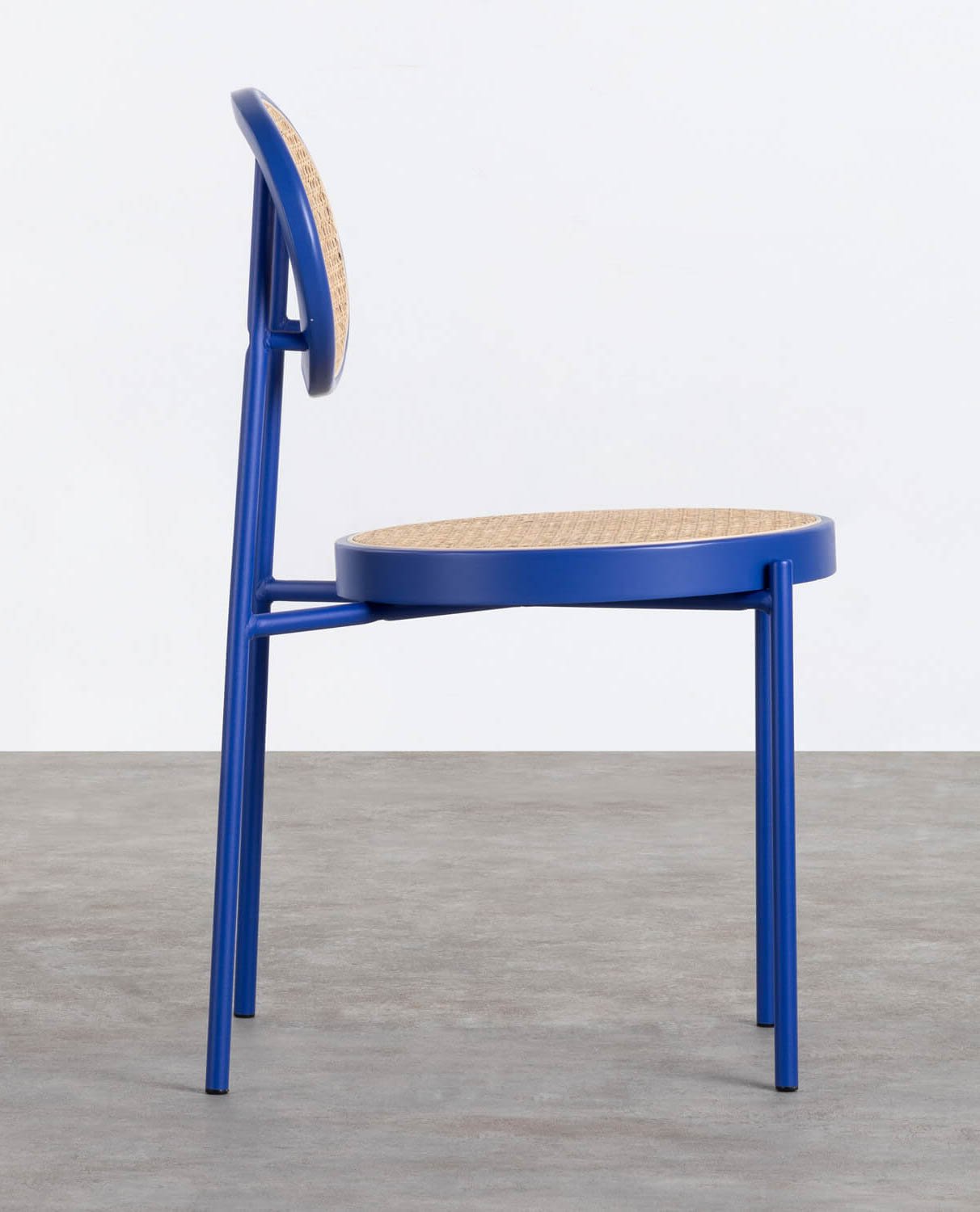 Natural Rattan and Metal Dining Chair Vili