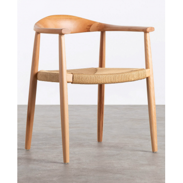 Vilno Beech Wood and Rope Dining Chair Beech Wood - The Masie