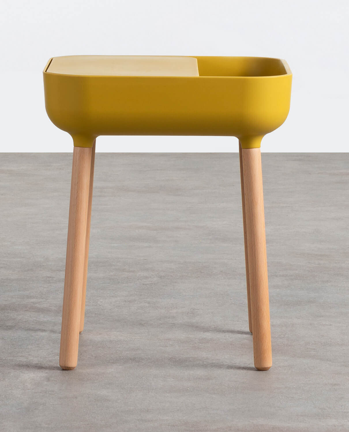 Polypropylene and Wood Side Table with Storage (40x40 cm) Nalsi