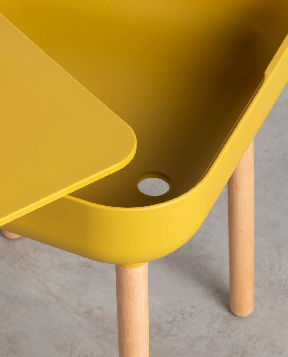 Polypropylene and Wood Side Table with Storage (40x40 cm) Nalsi