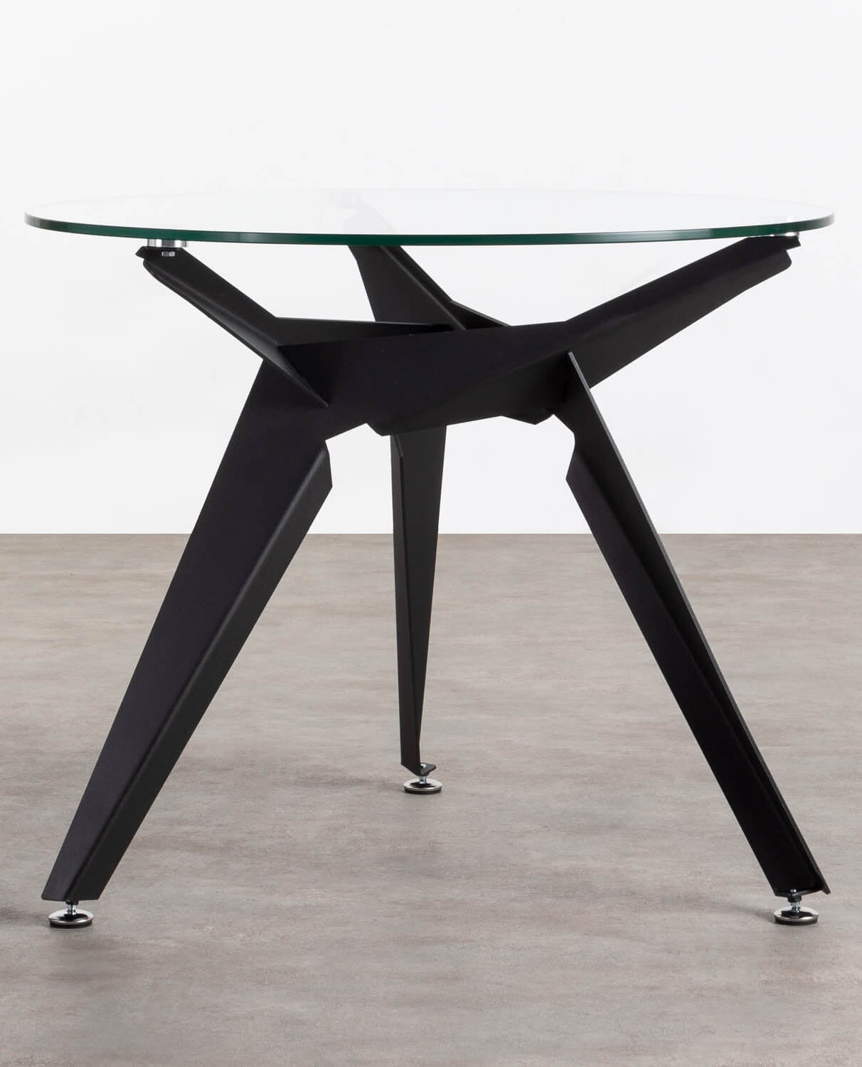Round Glass and Metal Dining Table (Ø90 cm) Semfy, gallery image 1