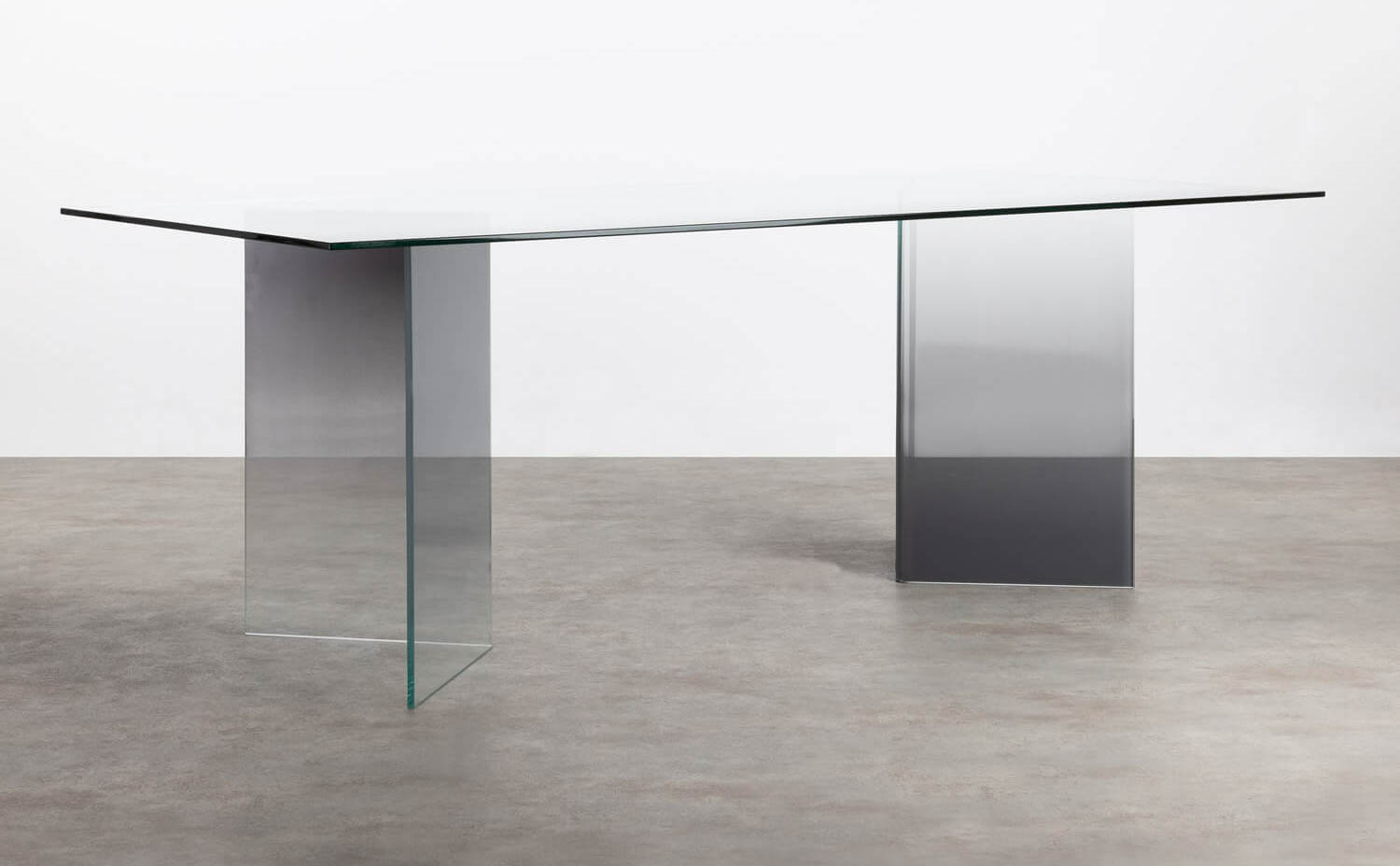 Tempered Glass Rectangular Dining Table (210x100 cm) Audra