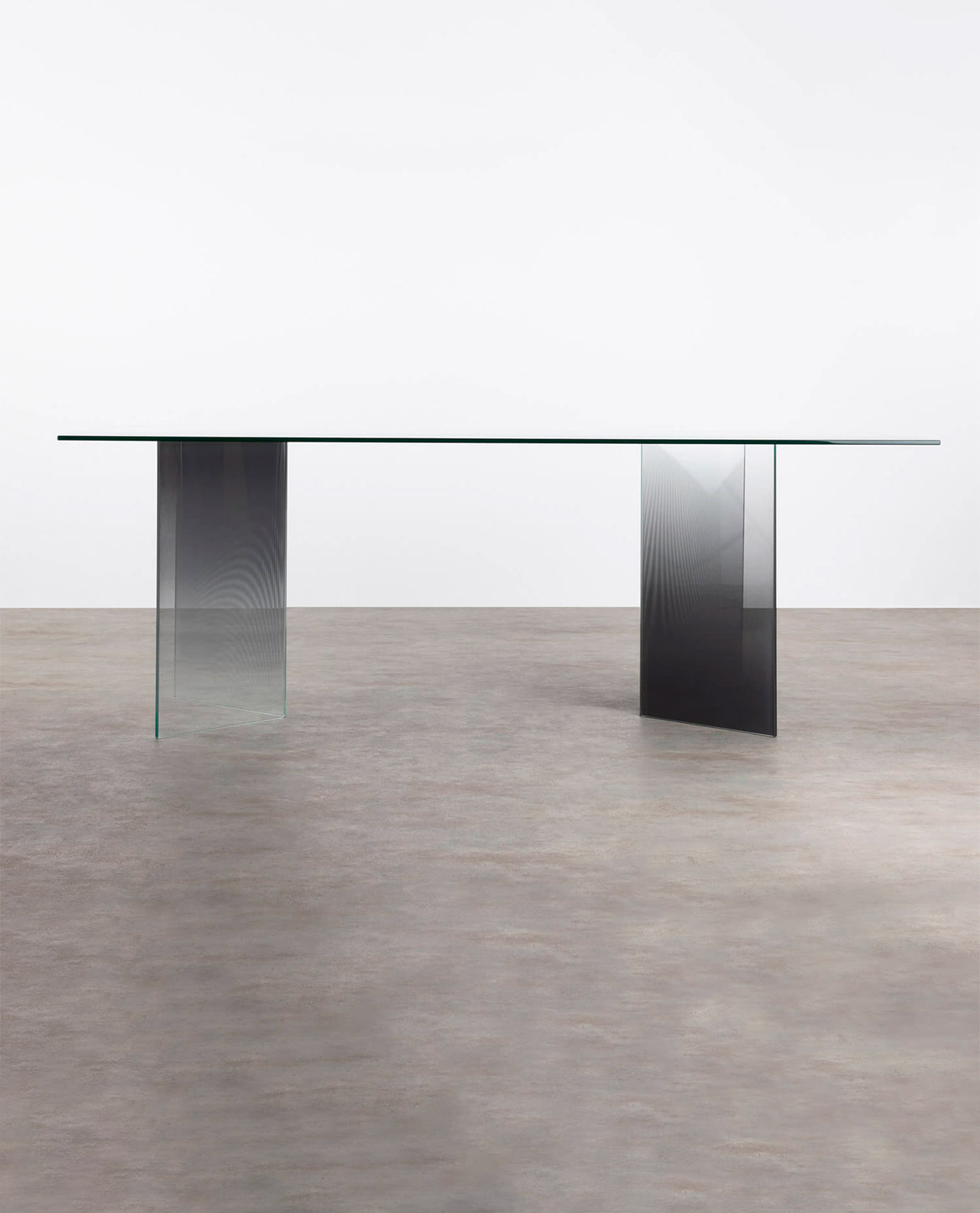Tempered Glass Rectangular Dining Table 210x100 Cm Audra