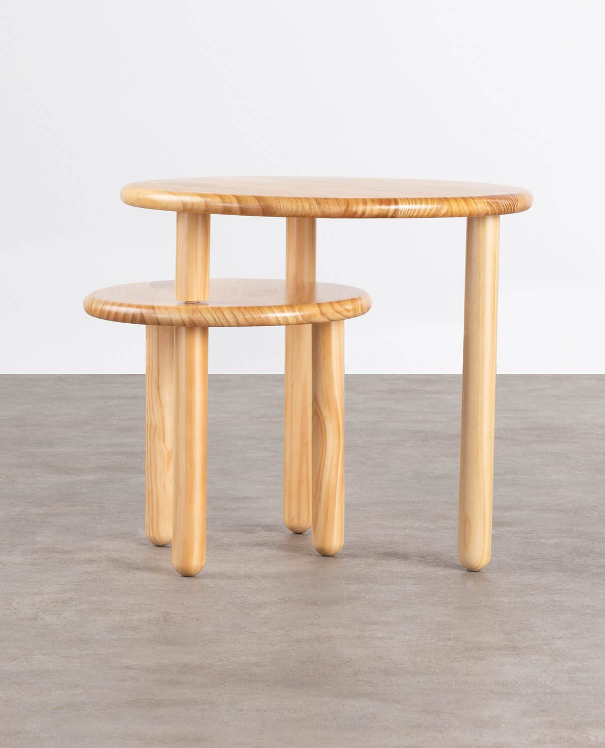 Wooden Side Table (Ø80 cm) Piy, gallery image 1