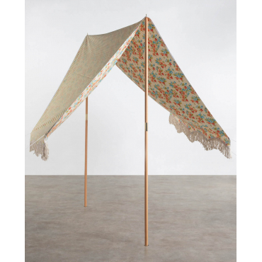 Wood and Fabric Beach Canopy Capri Yellow ochre - The Masie