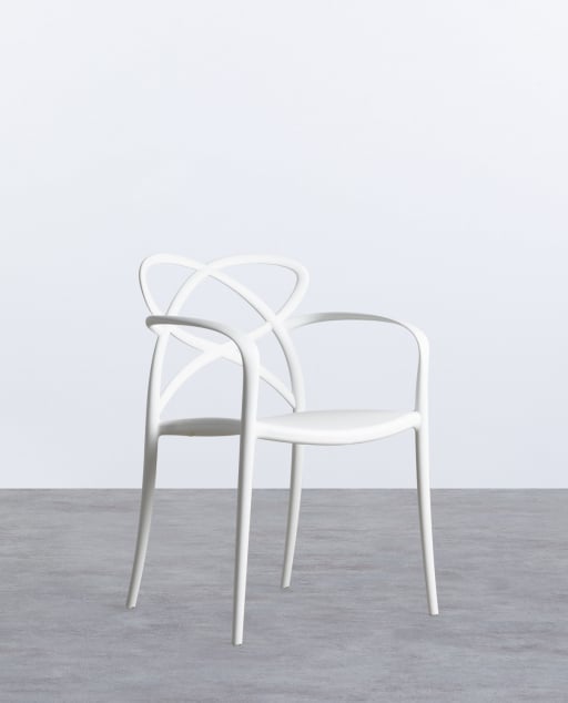 Polypropylene Dining Chair with Armrests Cielo - White