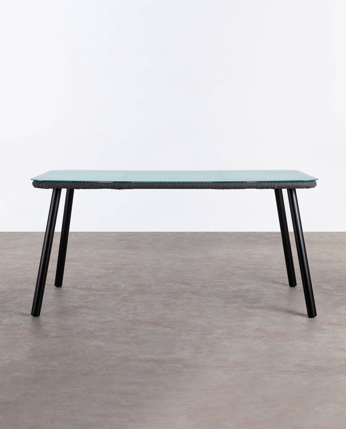 Rectangular Outdoor Table in Aluminium and Glass (160x90 cm) Drian, gallery image 2