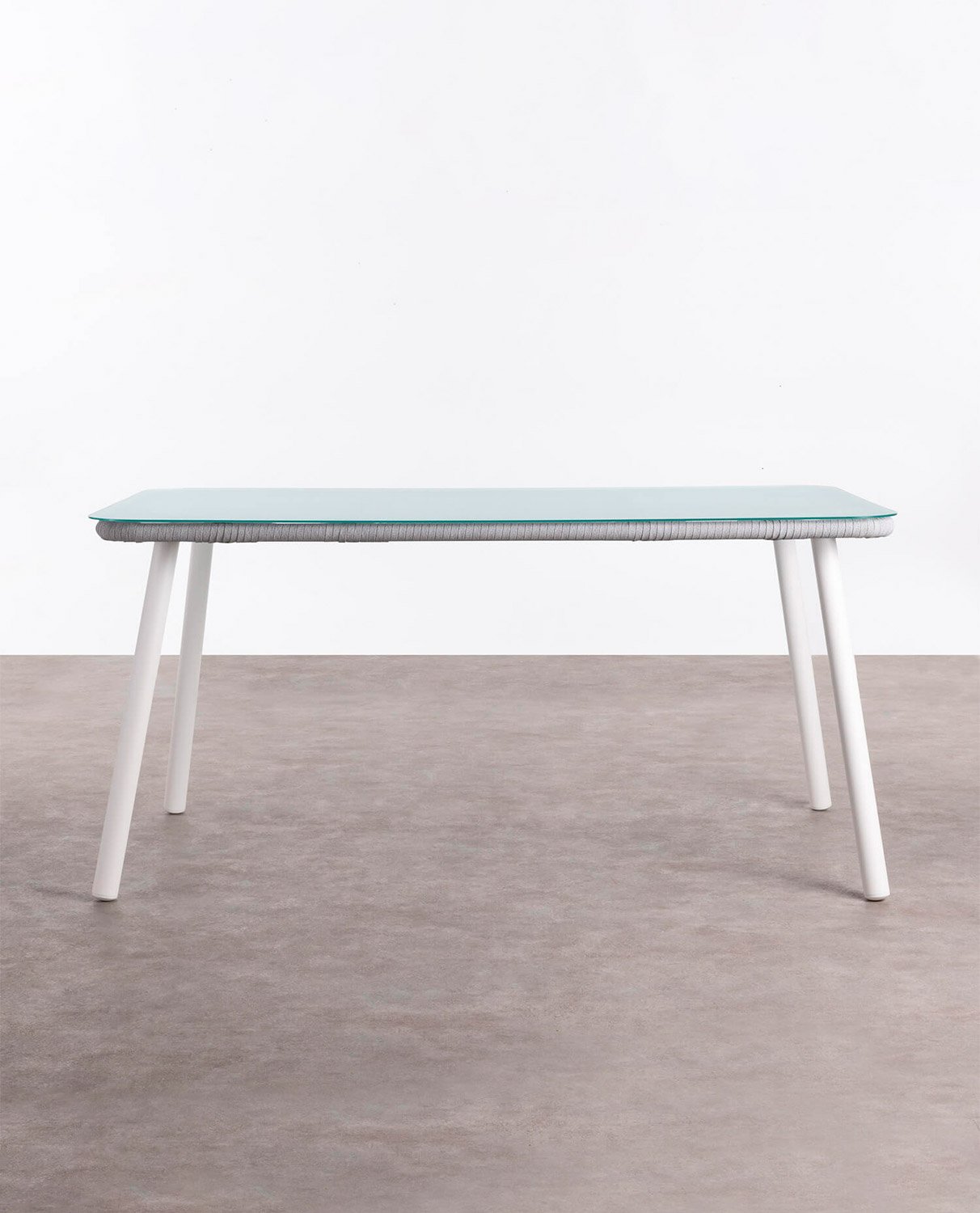 Rectangular Outdoor Table in Aluminium and Glass (160x90 cm) Drian, gallery image 2