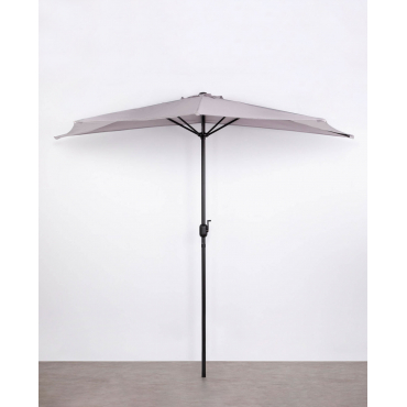 Semicircular Garden and Terrace Parasol (290x150 cm) Kenai Light grey - The Masie