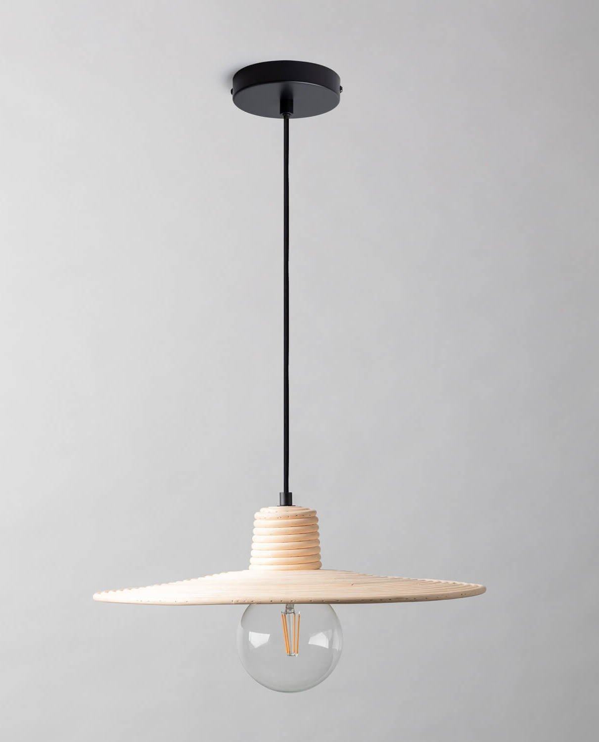 Metal and Rattan Ceiling Light Ø46 Molly, gallery image 1