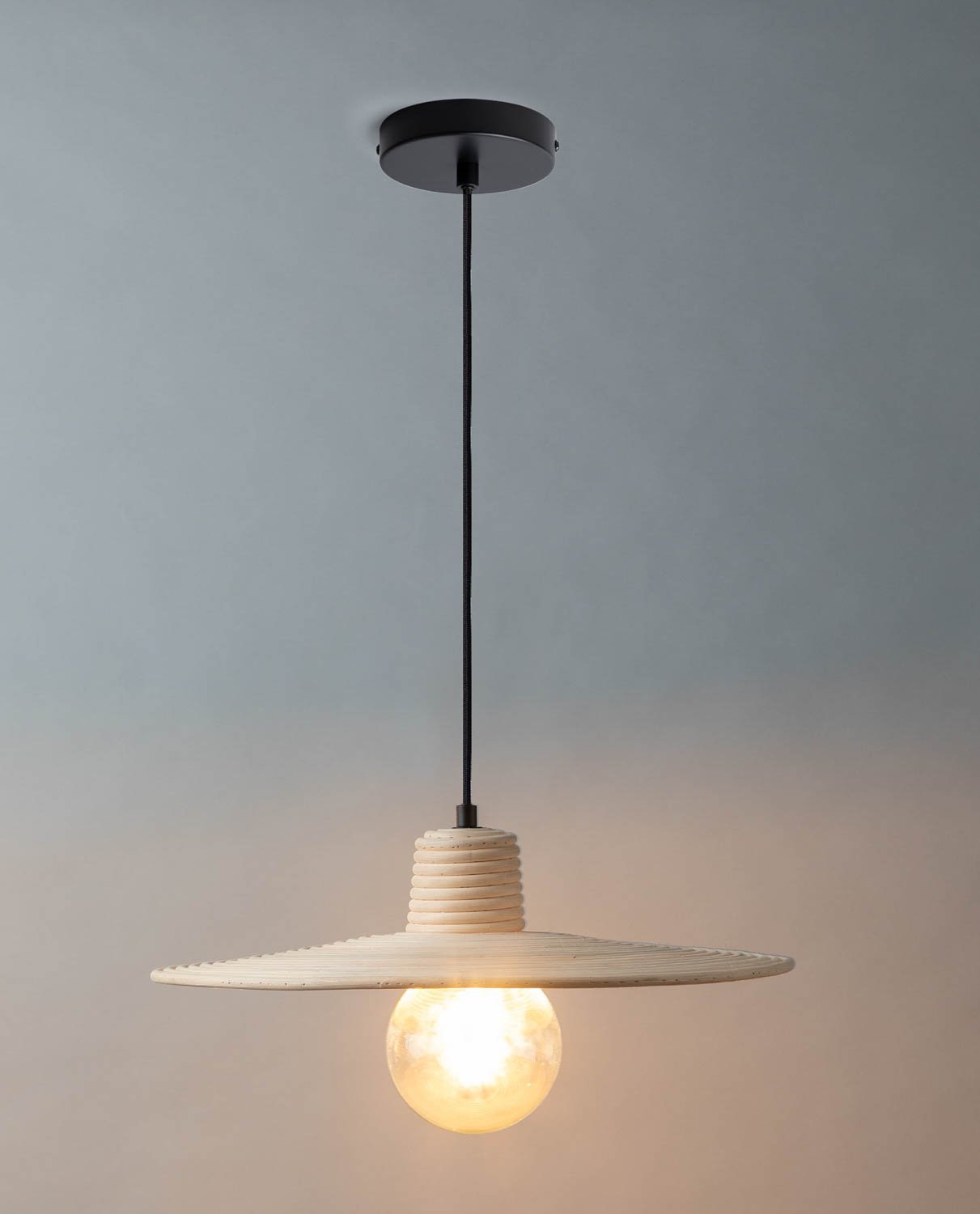 Metal and Rattan Ceiling Light Ø46 Molly, gallery image 2