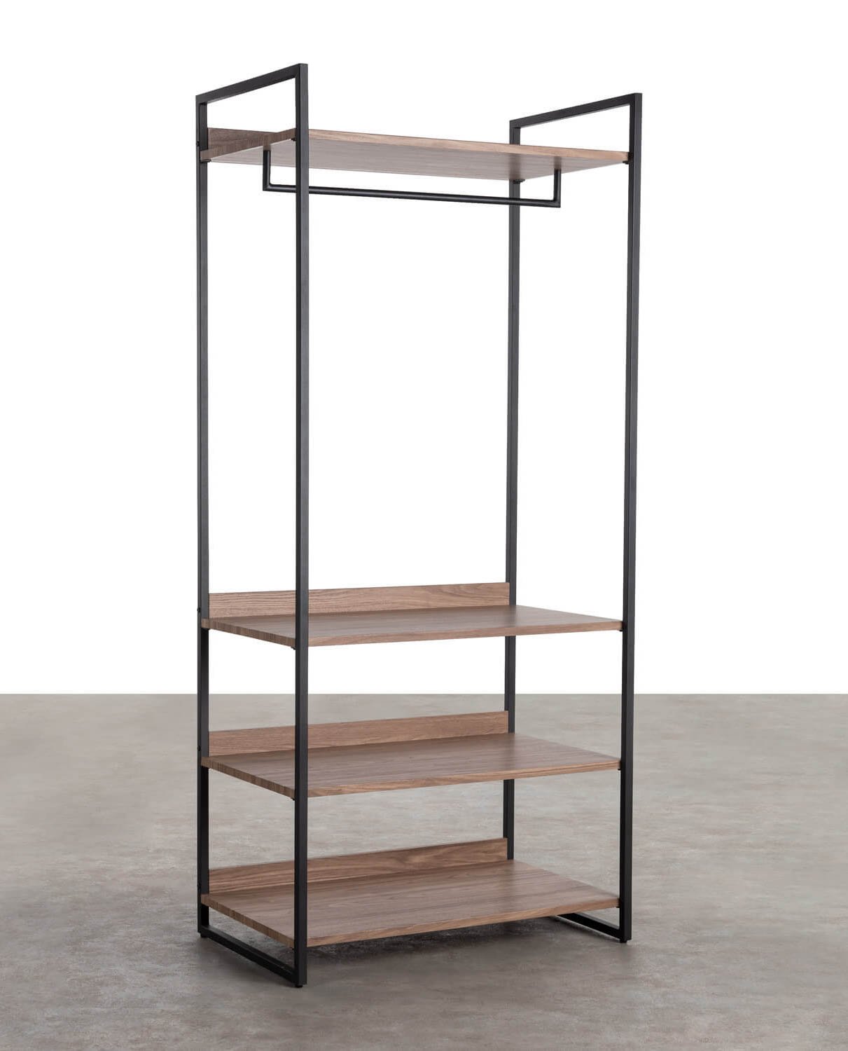 Standing Coat Rack with Metal and Wooden Shelves (180x80) Mirey, gallery image 1
