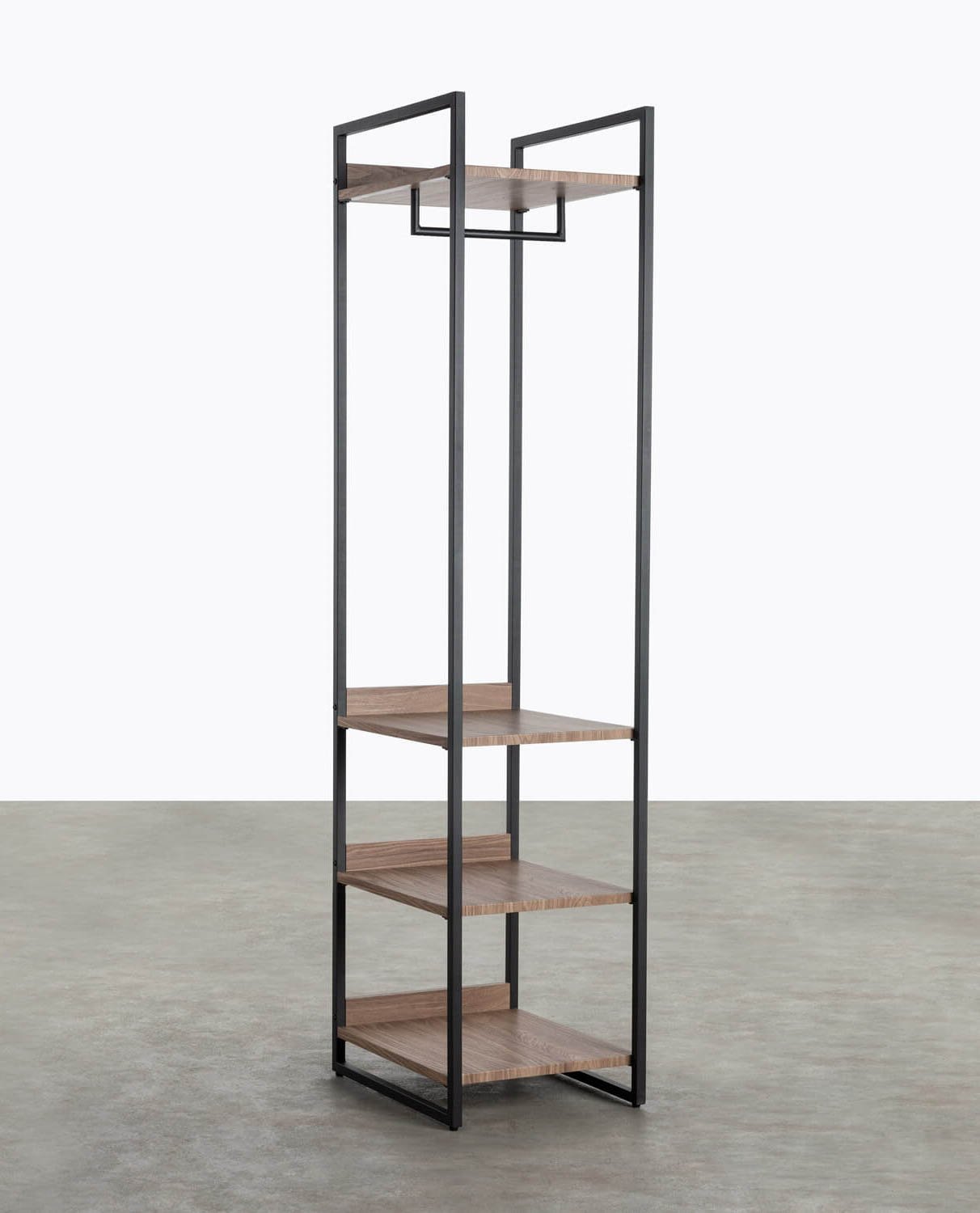Standing Coat Rack with Metal and Wooden Shelves (180x40) Mirey, gallery image 1