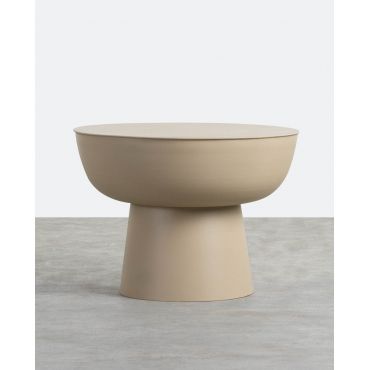 Round Metal Coffee Table (Ø63,5 cm) Lenu Medium beige - The Masie