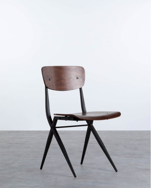 Wood and Steel Dining Chair Ticher 