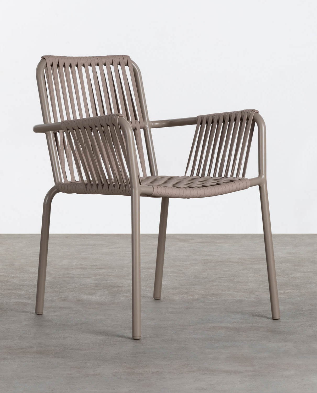 Aluminium and Rope Outdoor Dining Chair Drian Trend, gallery image 1