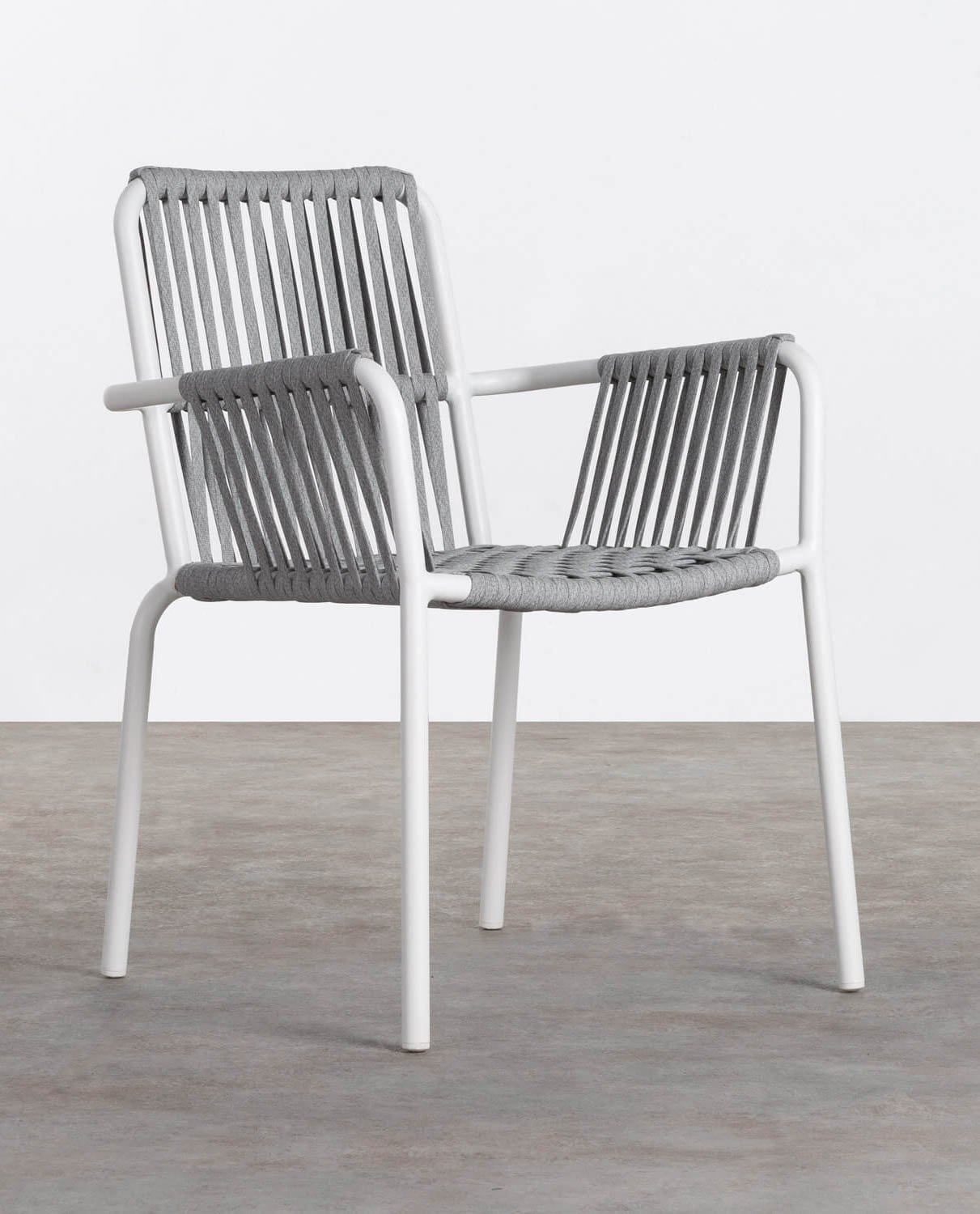 Aluminium and Rope Outdoor Dining Chair Drian Trend, gallery image 1