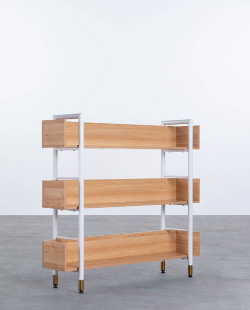 Wood and steel shelving (109x120 cm) Deseq