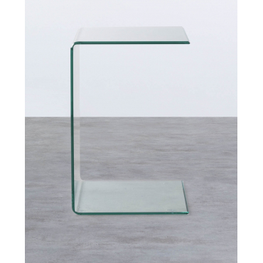 Square Tempered Glass Side Table (40x40 cm) Elem Tempered - The Masie
