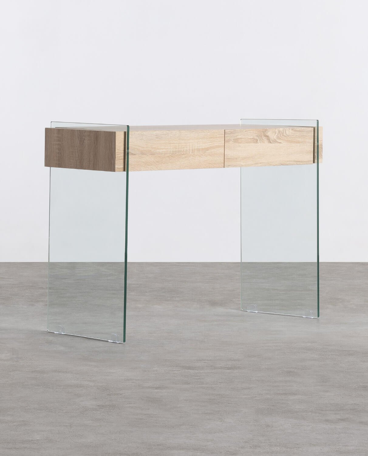 Galad Console in Wood and (110x40 cm) Glass, gallery image 1