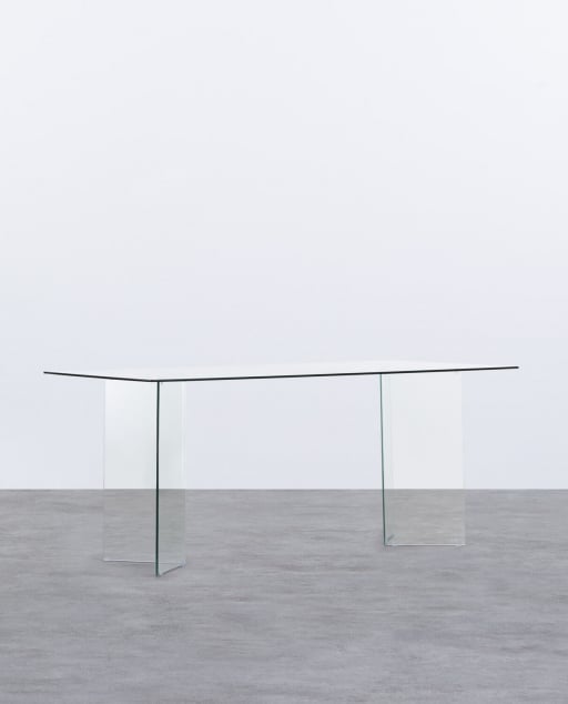 Rectangular Dining Table in Tempered Glass (180x90 cm) Kamil
