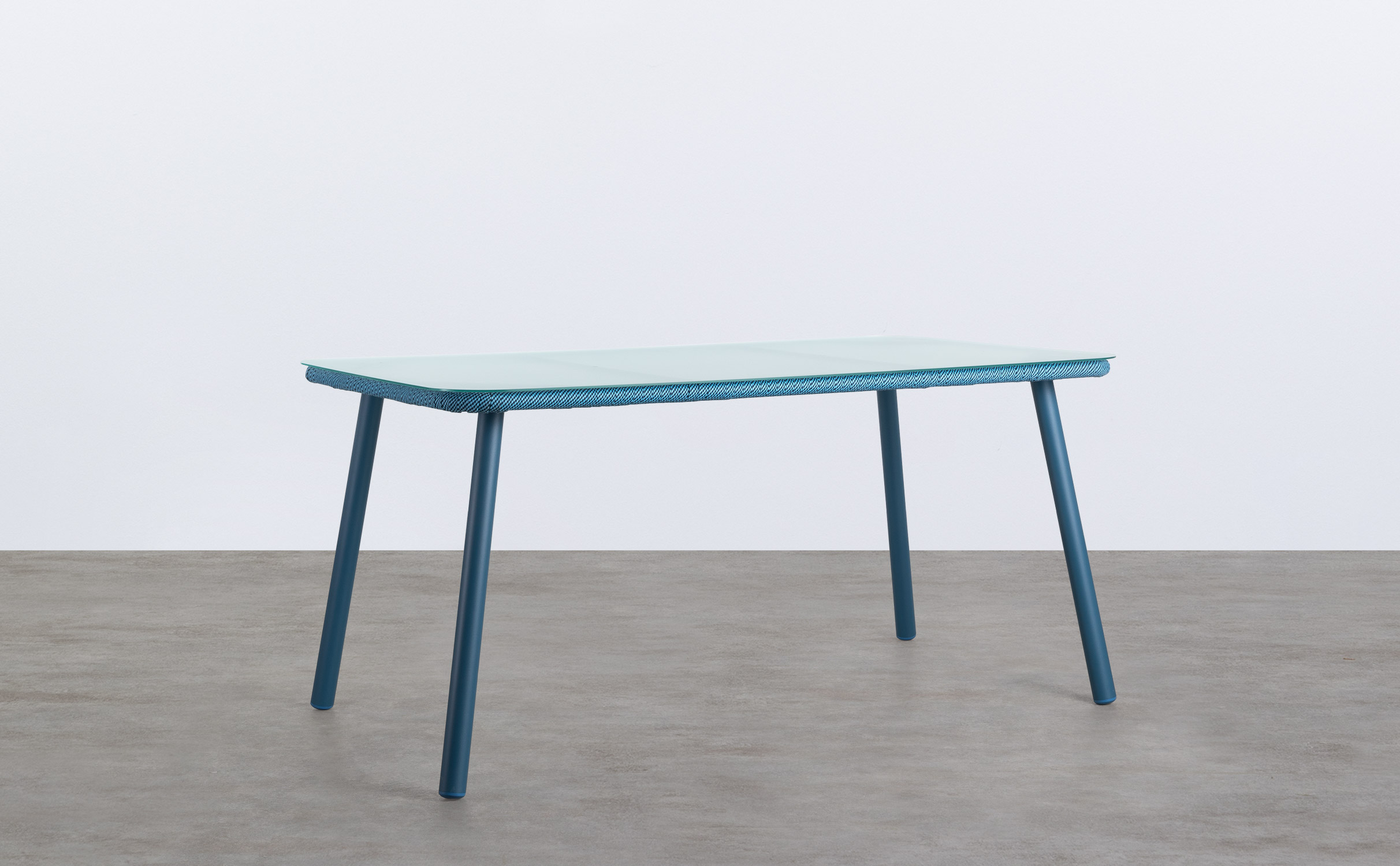 Rectangular Outdoor Table in Aluminium and Glass (160x90 cm) Drian, gallery image 1