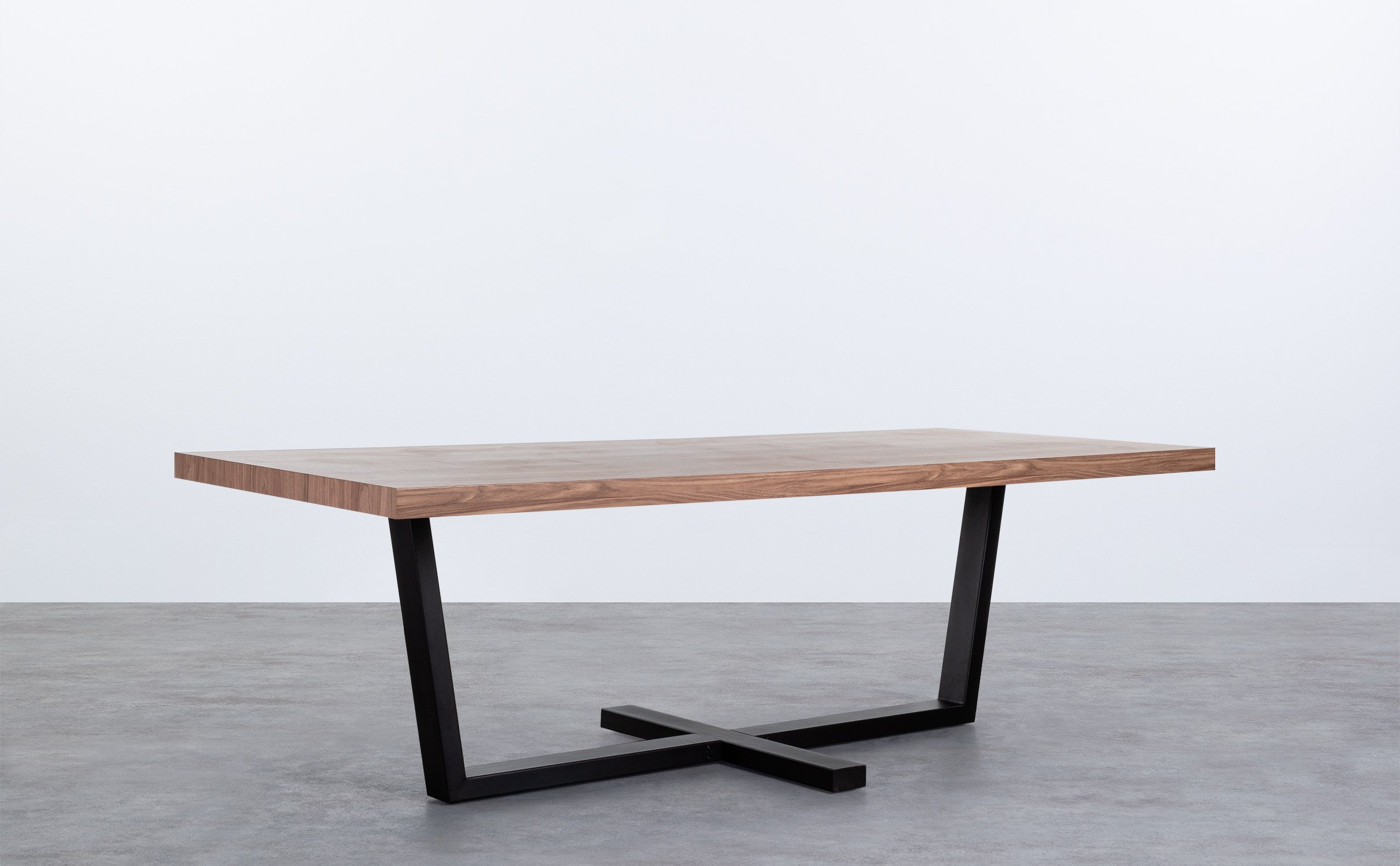 Rectangular Wood and Metal Dining Table (240x100) Bluma, gallery image 1