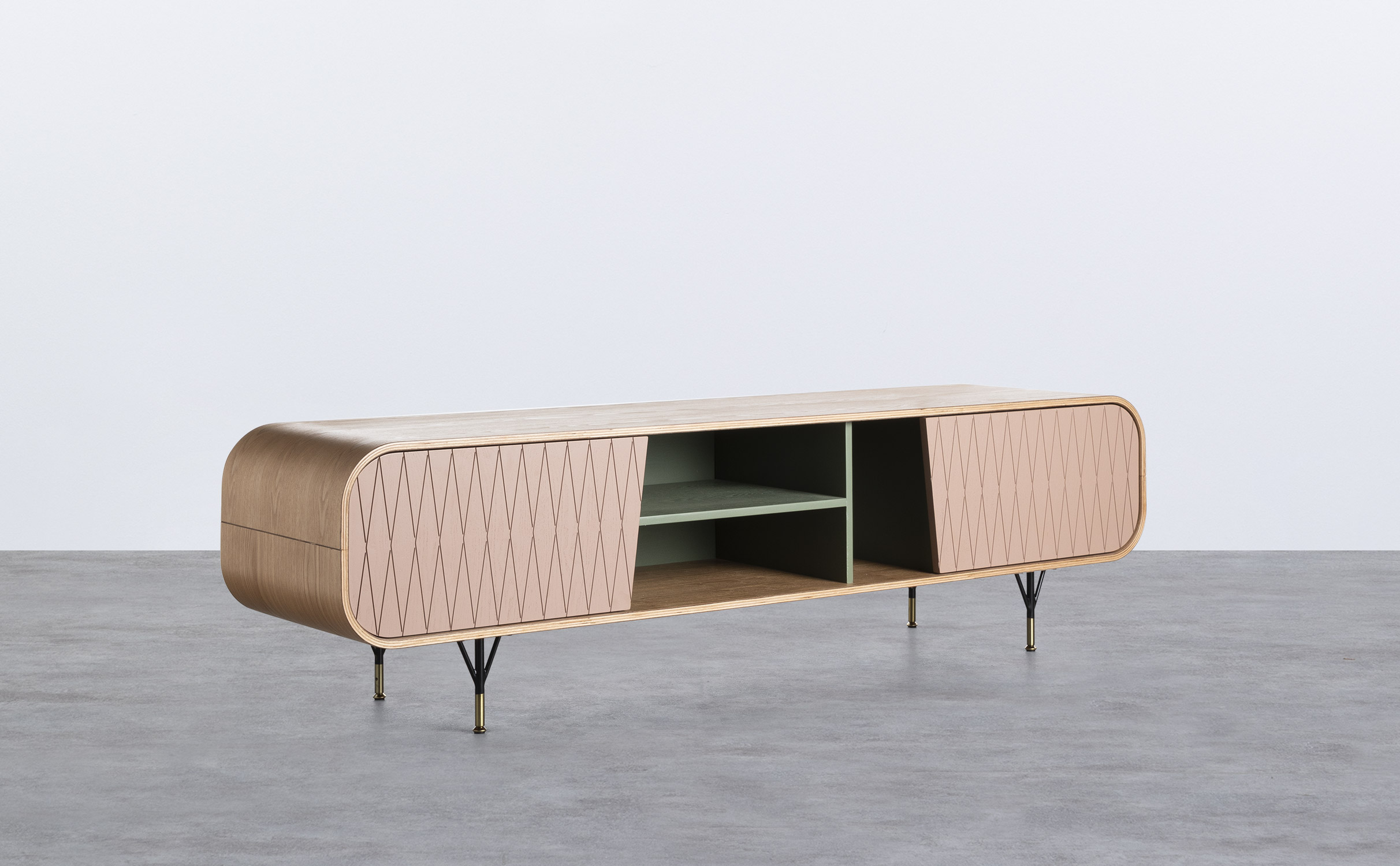 Wooden TV Stand 2 Doors Amer, gallery image 1