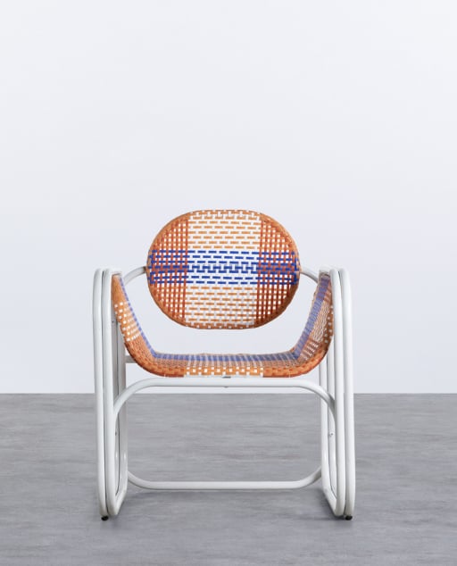 Armchair with Aluminium and Synthetic Rattan Armrests Emba Studio